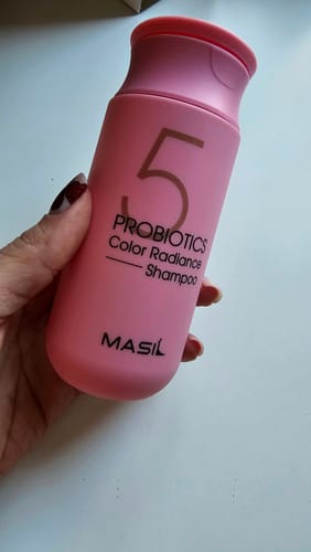 Customer photo review of Šampūns ar probiotiķiem krāsas aizsardzībai Masil 5 Probiotics Color Radiance Shampoo