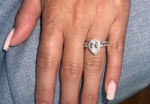 Customer photo review of Sterling Silver Bridal Ring Set