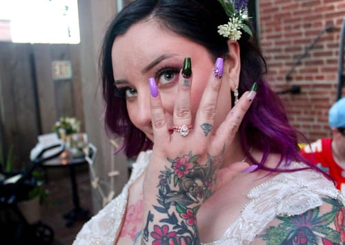 Customer photo review of Sterling Silver Bridal Ring Set