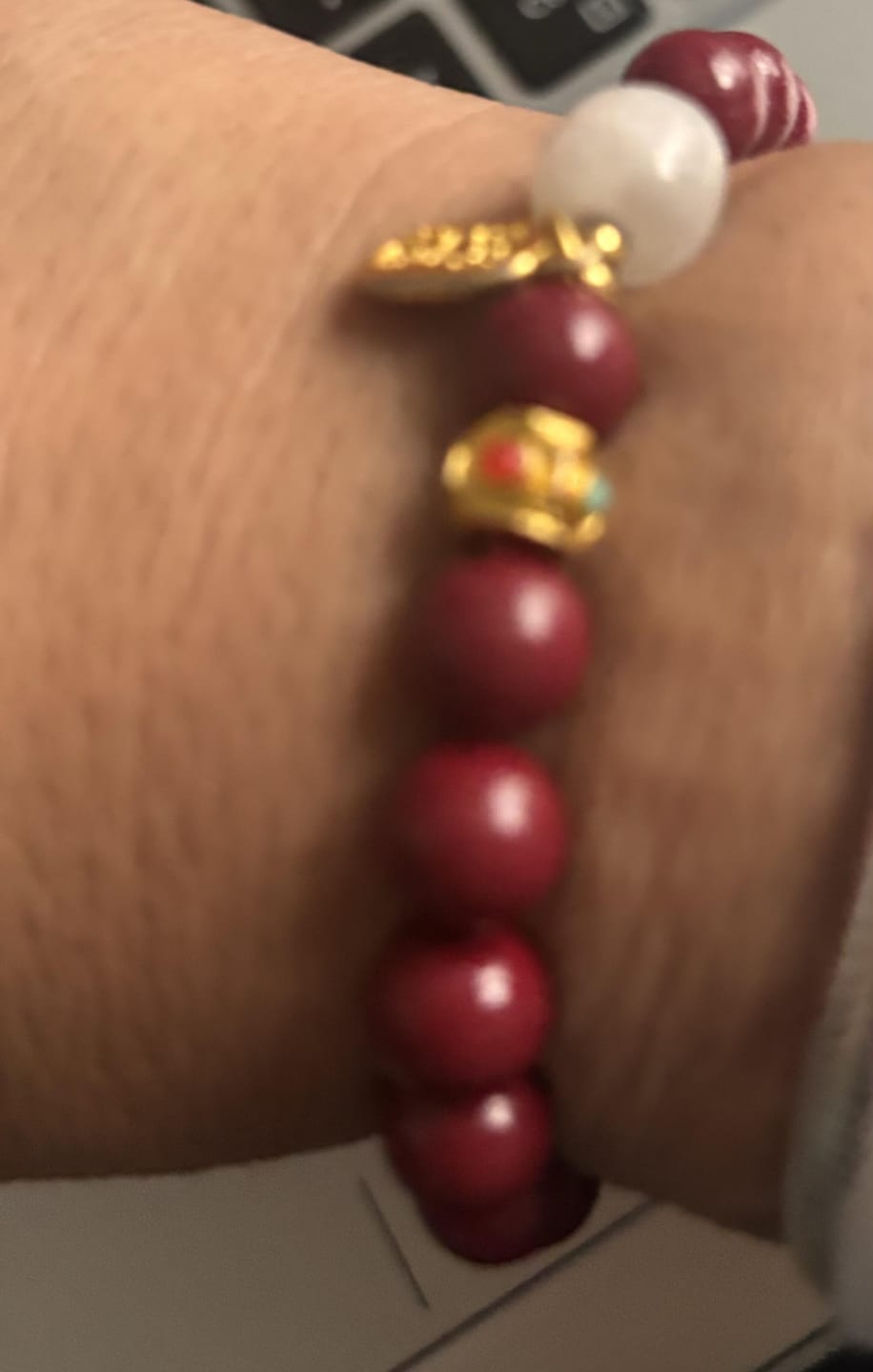 Customer photo review of High Content Red Cinnabar Good Fortune Bracelet – Luck & Prosperity