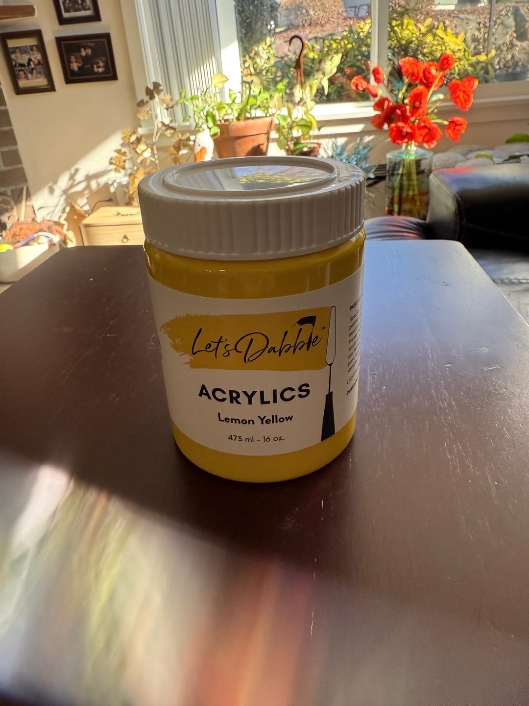 Customer photo review of Lemon Yellow 16 oz | Thick & Creamy Acrylic Paints for Artists | DabblePaints™️