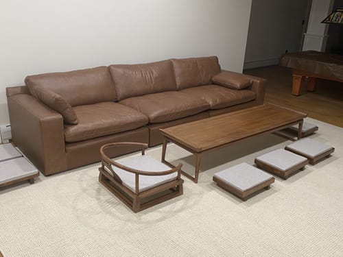 Customer photo review of Japanese Style Elm Wood Tatami Low Tea Table Set