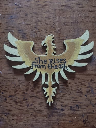 Customer photo review of Unfinished Wood Phoenix Mythical Shape - Craft - up to 46" DIY