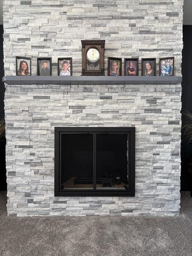 Customer photo review of Mesh Masonry & Prefab Fireplace Doors