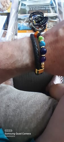 Customer photo review of Lucky Hematite Beads Bracelet Mala Beads Tiger Eye Bracelet