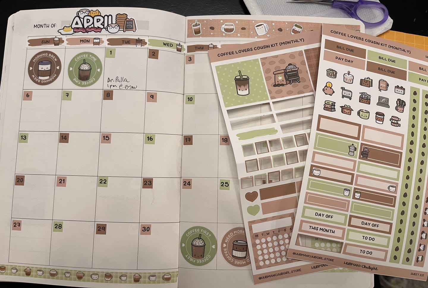 Customer photo review of Coffee Lovers Theme Hobonichi Cousin Monthly Kit (Set of 2)