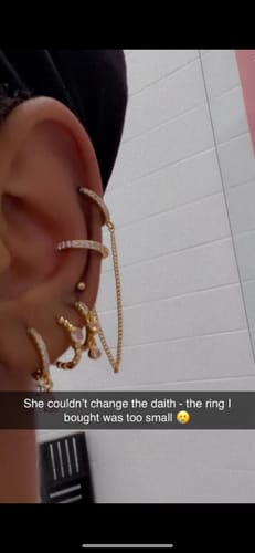 Customer photo review of Anna Gold Crystal Huggie Earring Stacker Set