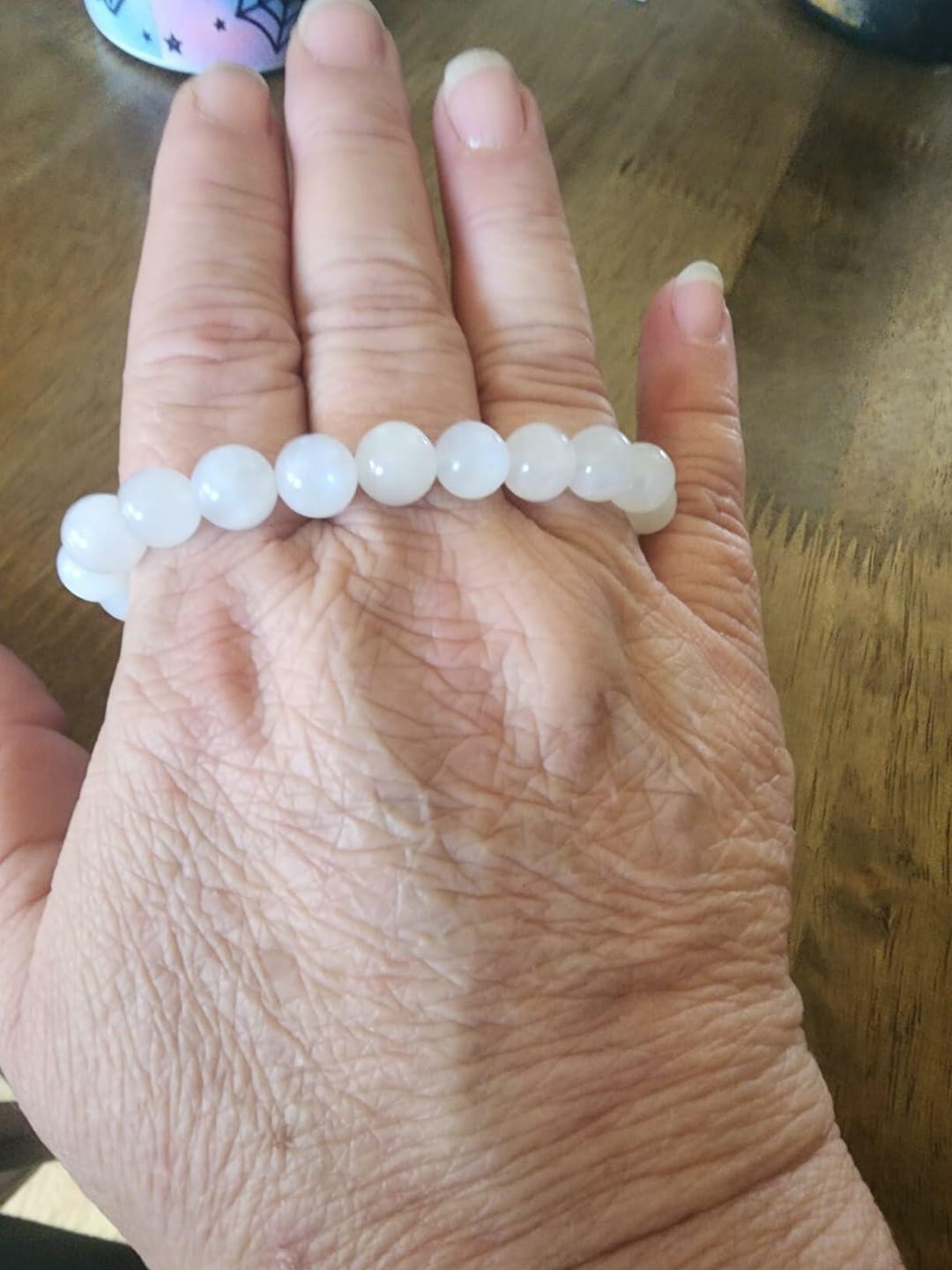 Customer photo review of Natural White Moonstone Bracelet - Harmony, Balance & Tranquility