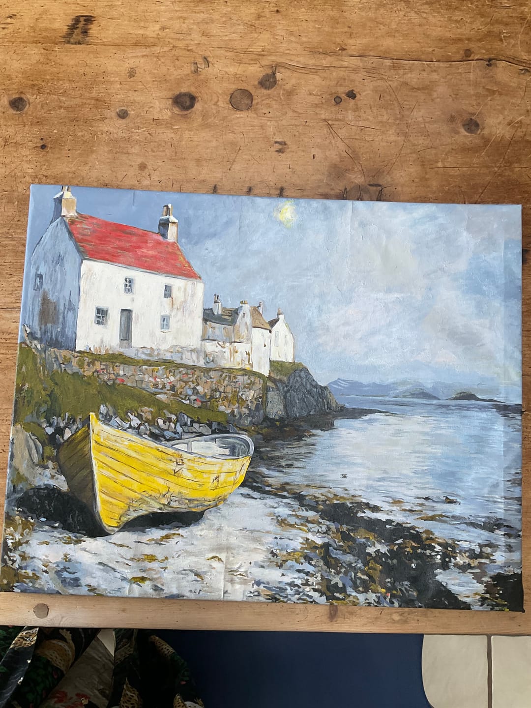 Customer photo review of Rowboat by the Shore – Paint by Numbers
