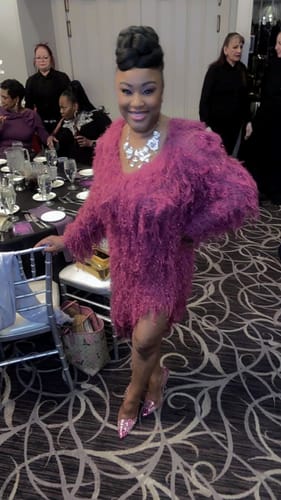 Customer photo review of TUCKER FUCHSIA POINTED TOE PUMP