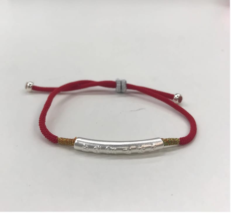 Customer photo review of Handmade 99 Silver Mantra Tibetan Buddhist Red String Bracelet - Protection & Good Luck