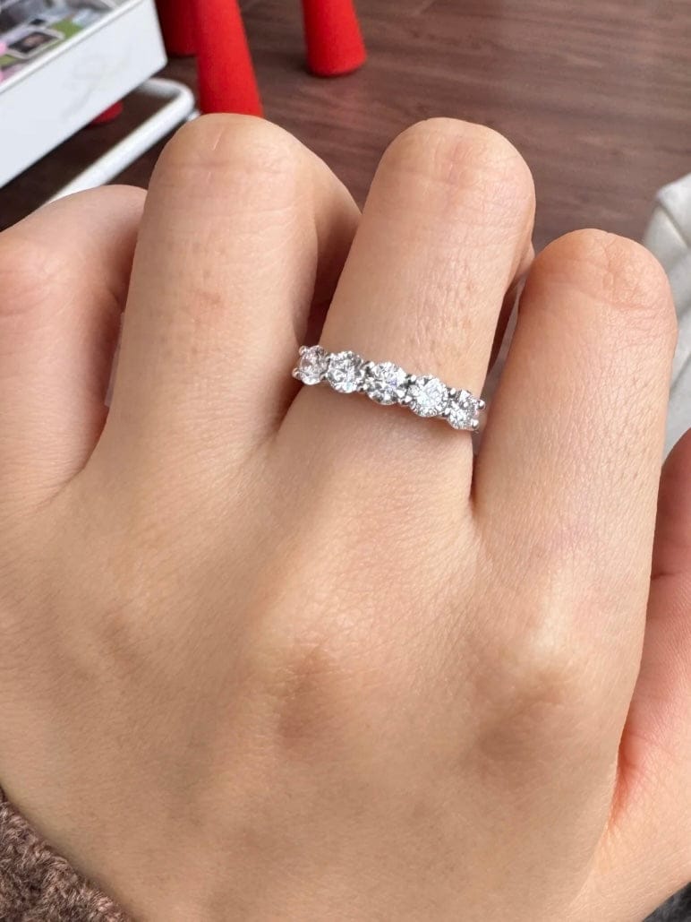 Customer photo review of Bold Moissanite Half Eternity Ring