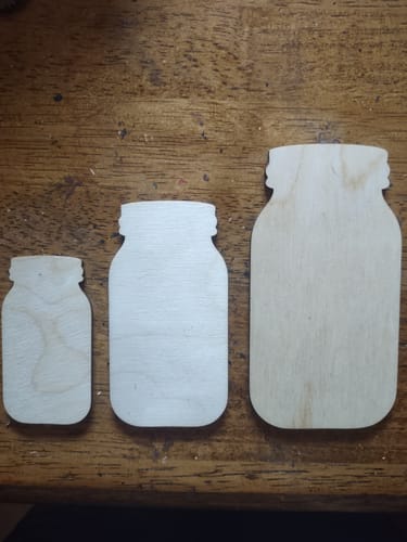 Customer photo review of Unfinished Wood Mason Jar Shape - Rustic Country Craft - up to 46" DIY