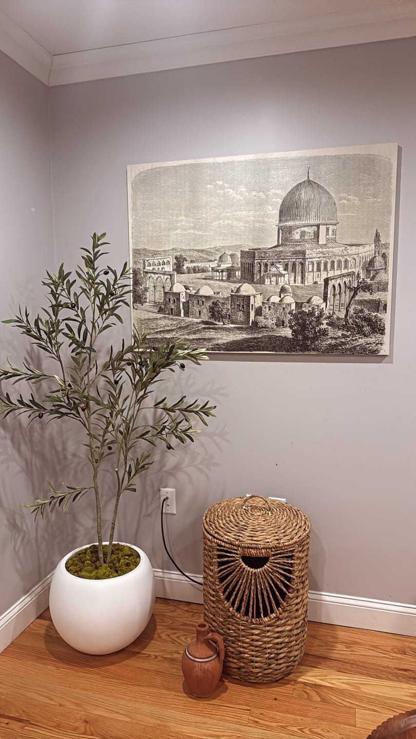 Customer photo review of Islamic Canvas Wall Art - Masjid Al Aqsa Historical Sketch Dome of the Rock