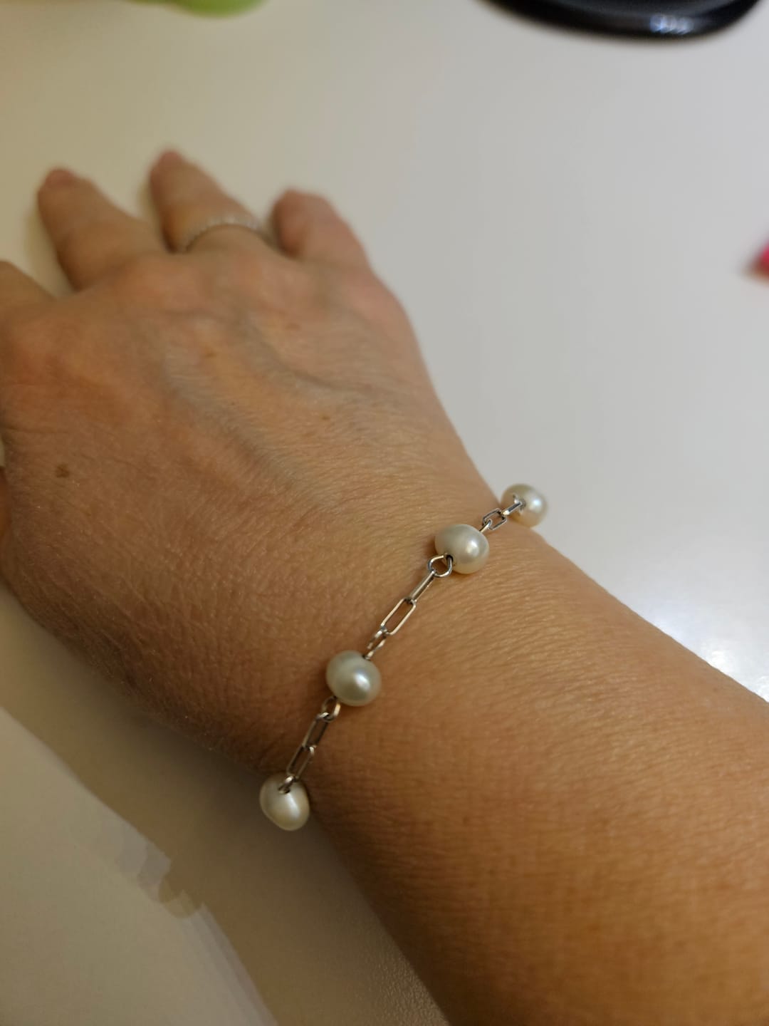 Customer photo review of Paperclips & Pearls Bracelet