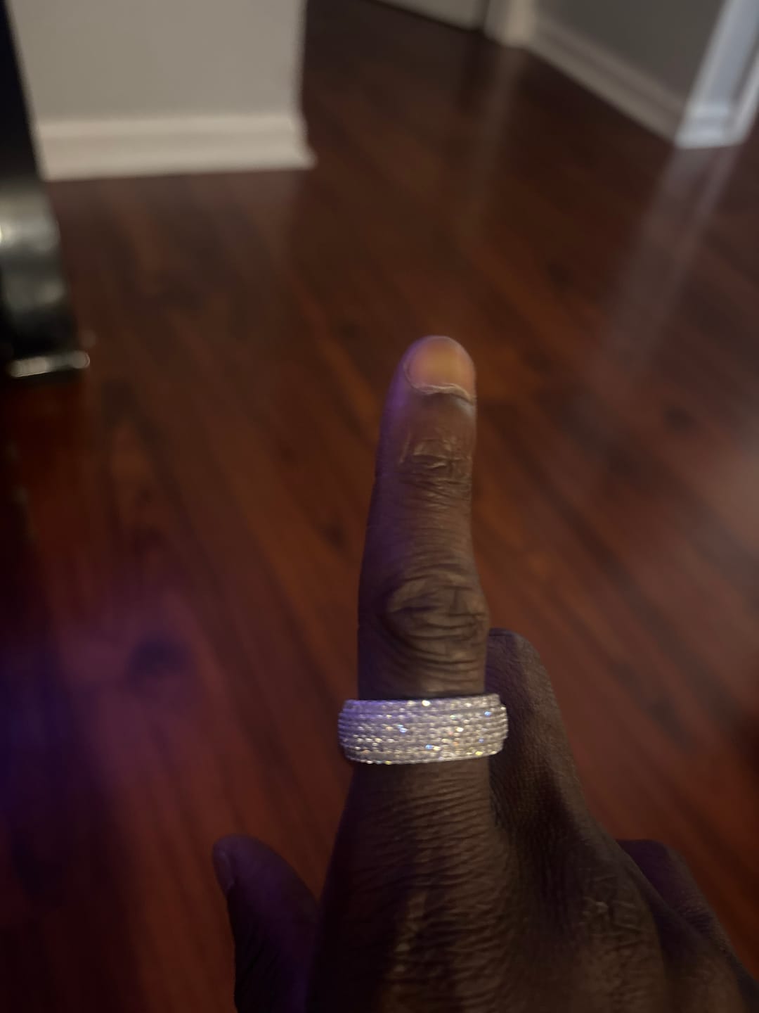 Customer photo review of Moissanite 5 Row Paved Ring - 925 Silver - D Colour - VVS1