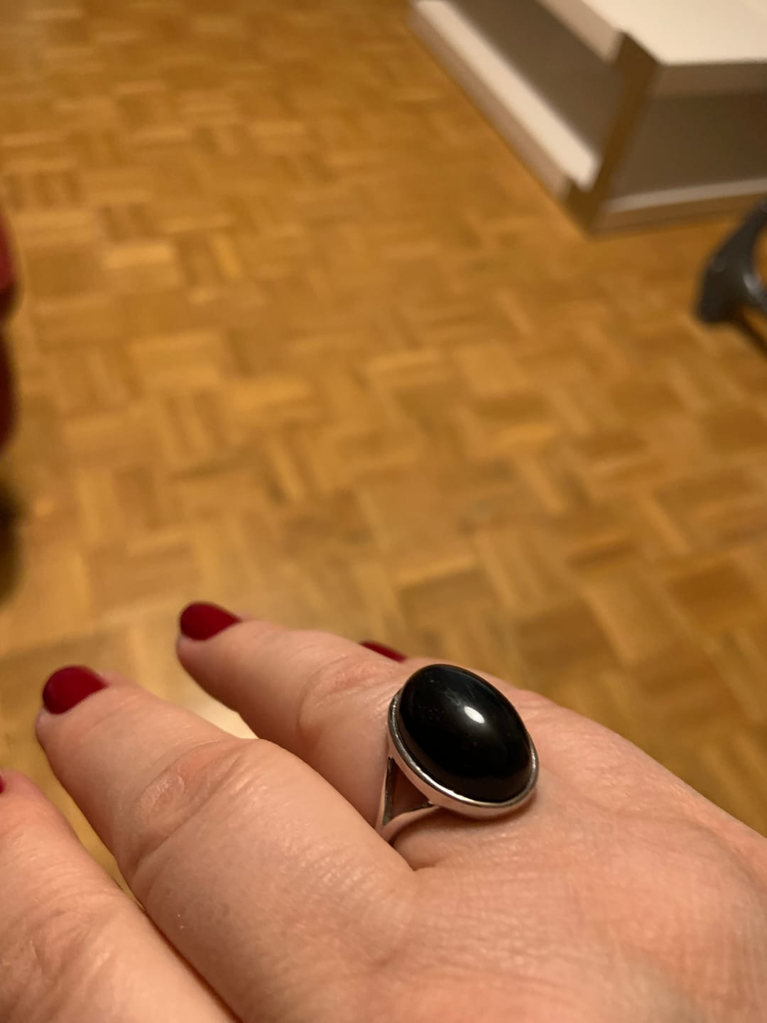Customer photo review of Bague Ajustable "Guérison de L'Âme" en Obsidienne Œil Céleste & Argent