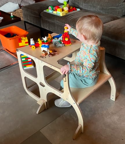 Customer photo review of STEP'n'SIT® • Helper Tower - Table • Convertible 2-in-1