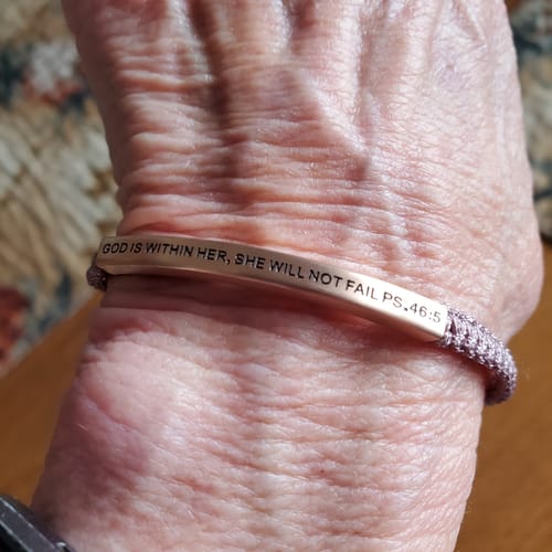 Customer photo review of GOD IS WITHIN HER, SHE WILL NOT FAIL ROPE BRACELET