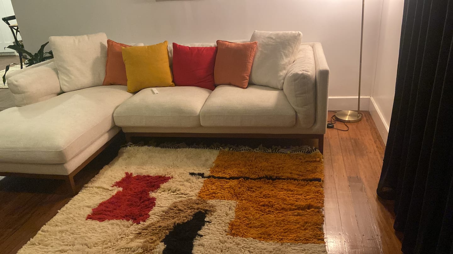 Customer photo review of Customized Wahida | Moroccan Beni Mrirt rug Ultra Soft & Thick | 150x250 cm | Moroccan Colorful Beni Mrirt Rug | 100% wool handmade
