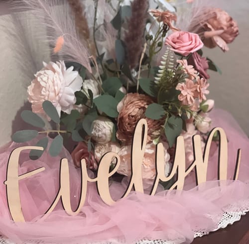 Customer photo review of Script Font Custom Name Wood Cutout - Baby Nursery - Decor - DIY - up to 48 Wide"