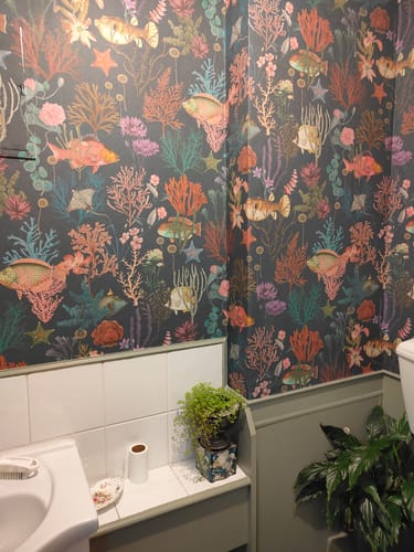 Customer photo review of Cora - Fish and Coral Wallpaper - Navy