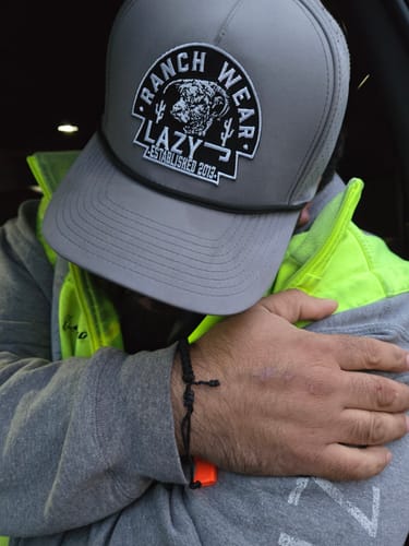 Customer photo review of Lazy J Ranch Grey Diamond Banner Performance Rope Hat