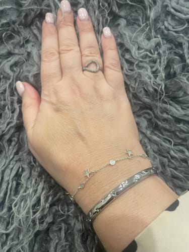 Customer photo review of Amelia Crystal Silver Star Bangle