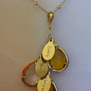 Customer photo review of "The Danique Necklace" Mother's Cascade Necklace with Kid's Name and Birthstones, 925 Sterling Silver or 14k Gold Filled, Mother's Day Gift for Mom