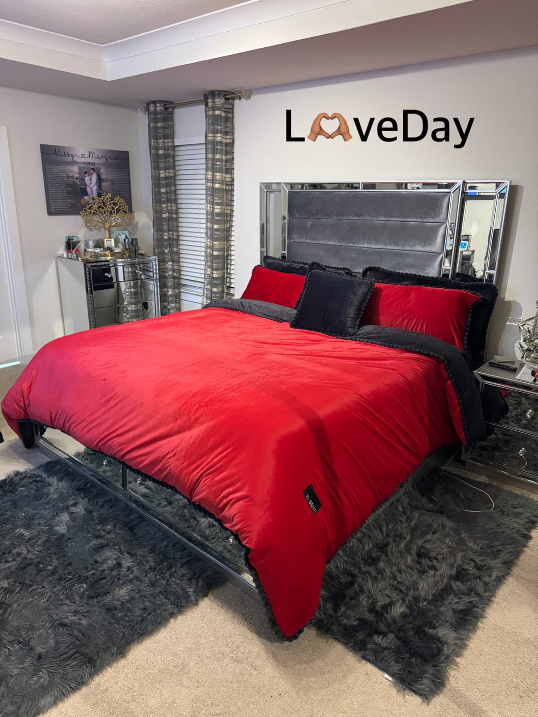Customer photo review of Amorgos Fine Velvet Bedding Set