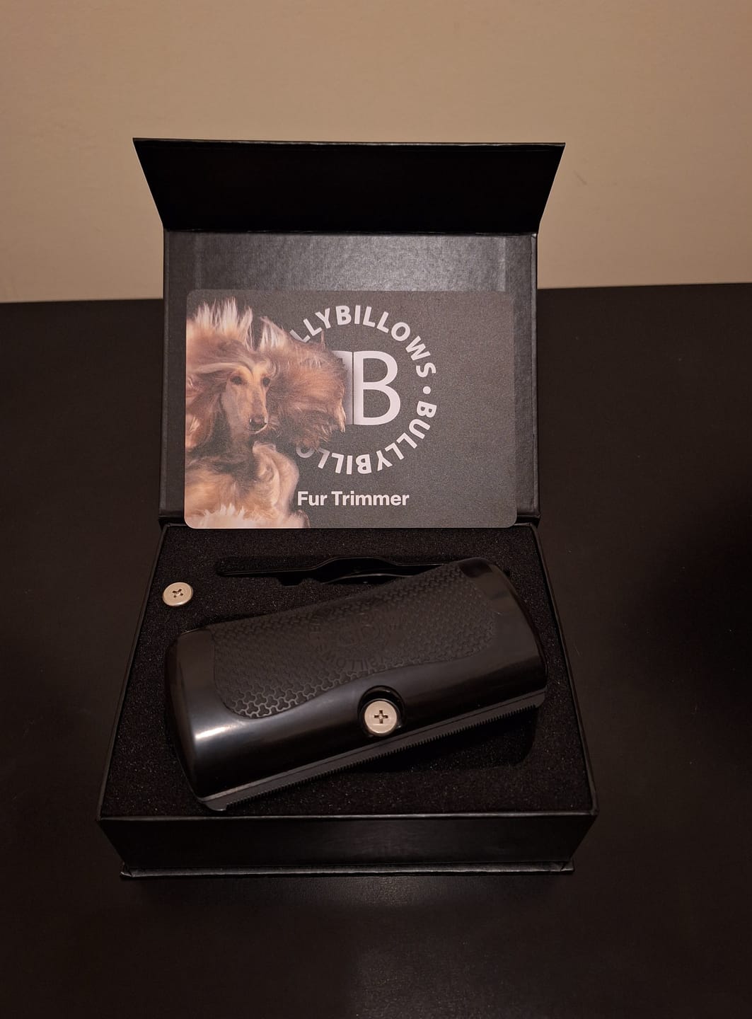 Customer photo review of Dog Deshedding Comb - Dog, Horse & Cat - Black
