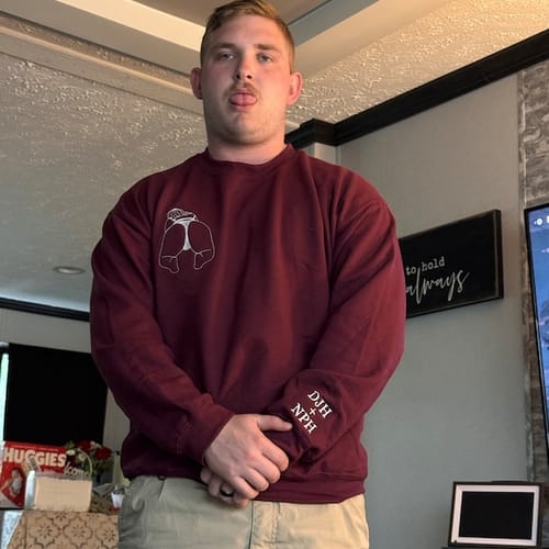 Customer photo review of Custom Embroidered Spicy Sweatshirt