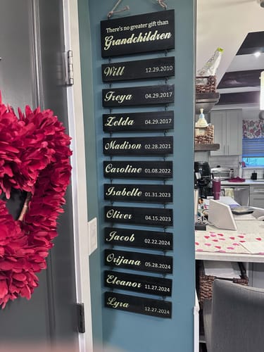 Customer photo review of Custom Name Slat - Add On For Existing Sign