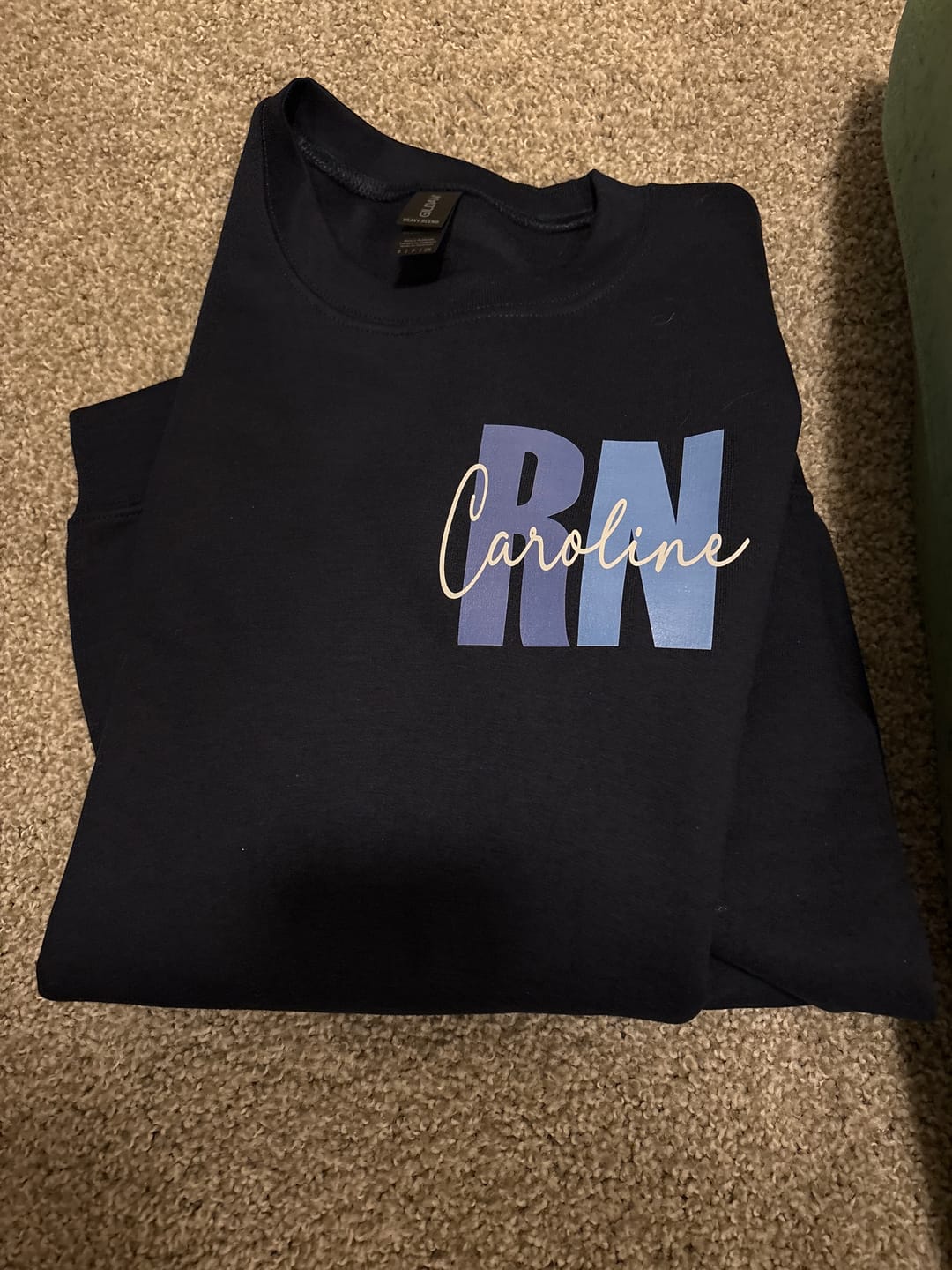 Customer photo review of Personalized Sweatshirt | Blue or Pink Certifications