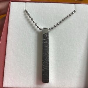 Customer photo review of Custom Fingerprint or Signature 3D Bar Necklace for Men