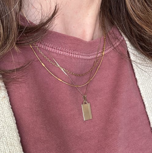 Customer photo review of Dainty Necklace - Gold Plated