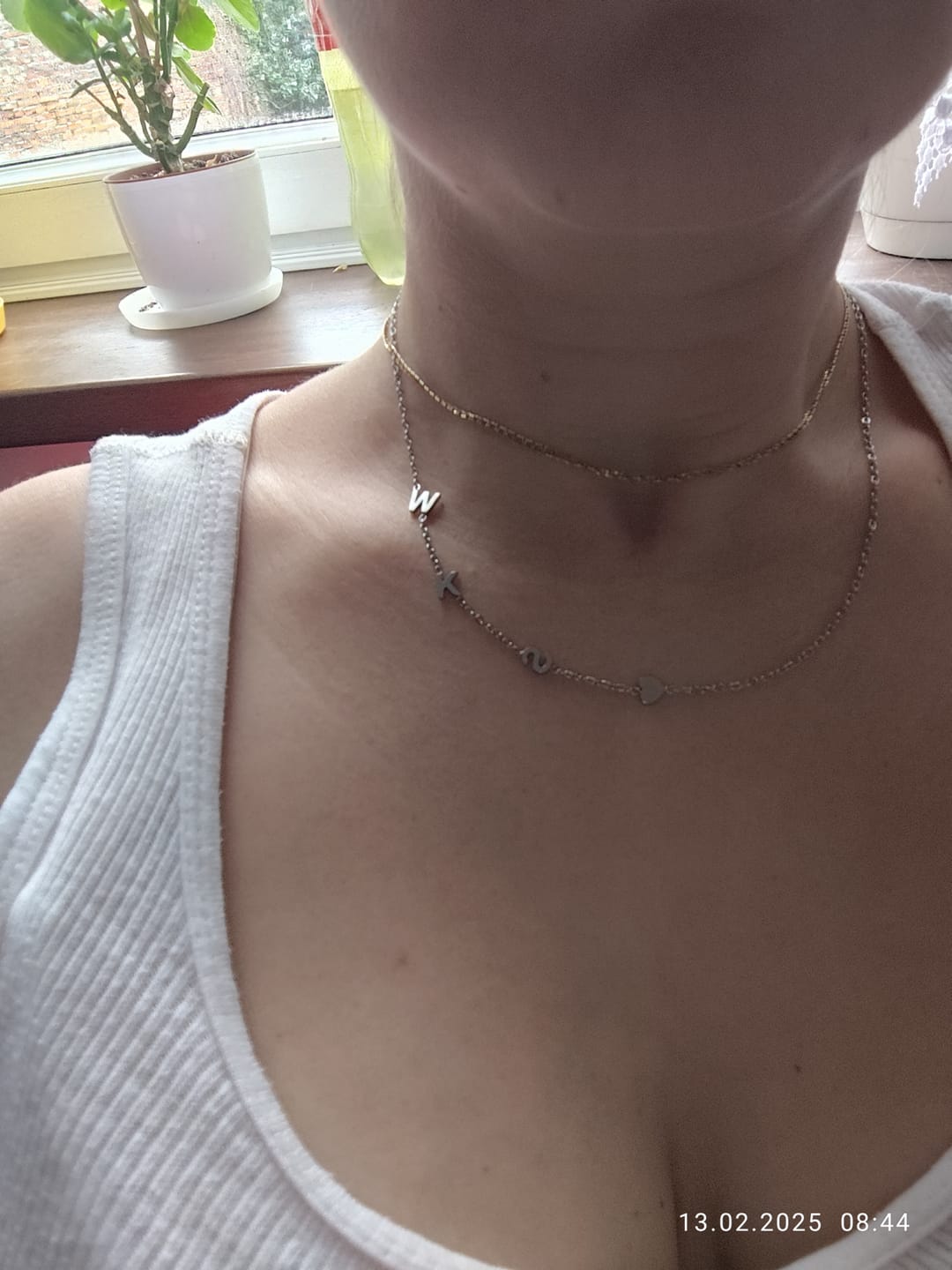 Customer photo review of Spersonalizowany naszyjnik z inicjałami na bok