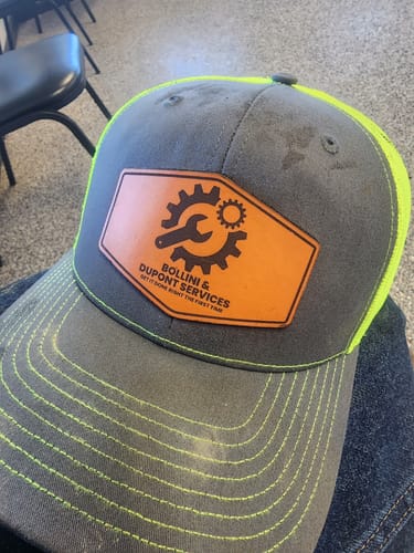 Customer photo review of (12 Pack) Custom Leather Patch Hats