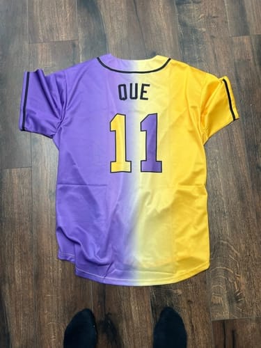 Customer photo review of Custom Pinstripe Baseball Jerseys Personalized Button-Down Shirts for Teams