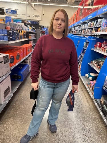 Customer photo review of Be Kind Of A... Vybes Sweater