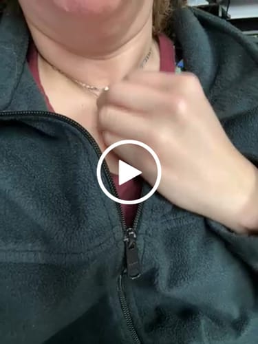 Customer video review of Solitaire Bezel Pear CZ Necklace in Sterling Silver 0.8ct