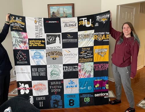 T-shirt quilt featuring towson university marching band by Sarah from NJ
