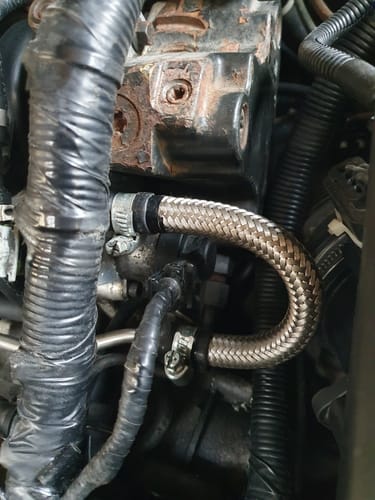 Customer photo review of Stainless Steel Braided Fuel Hose 8mm Per Metre
