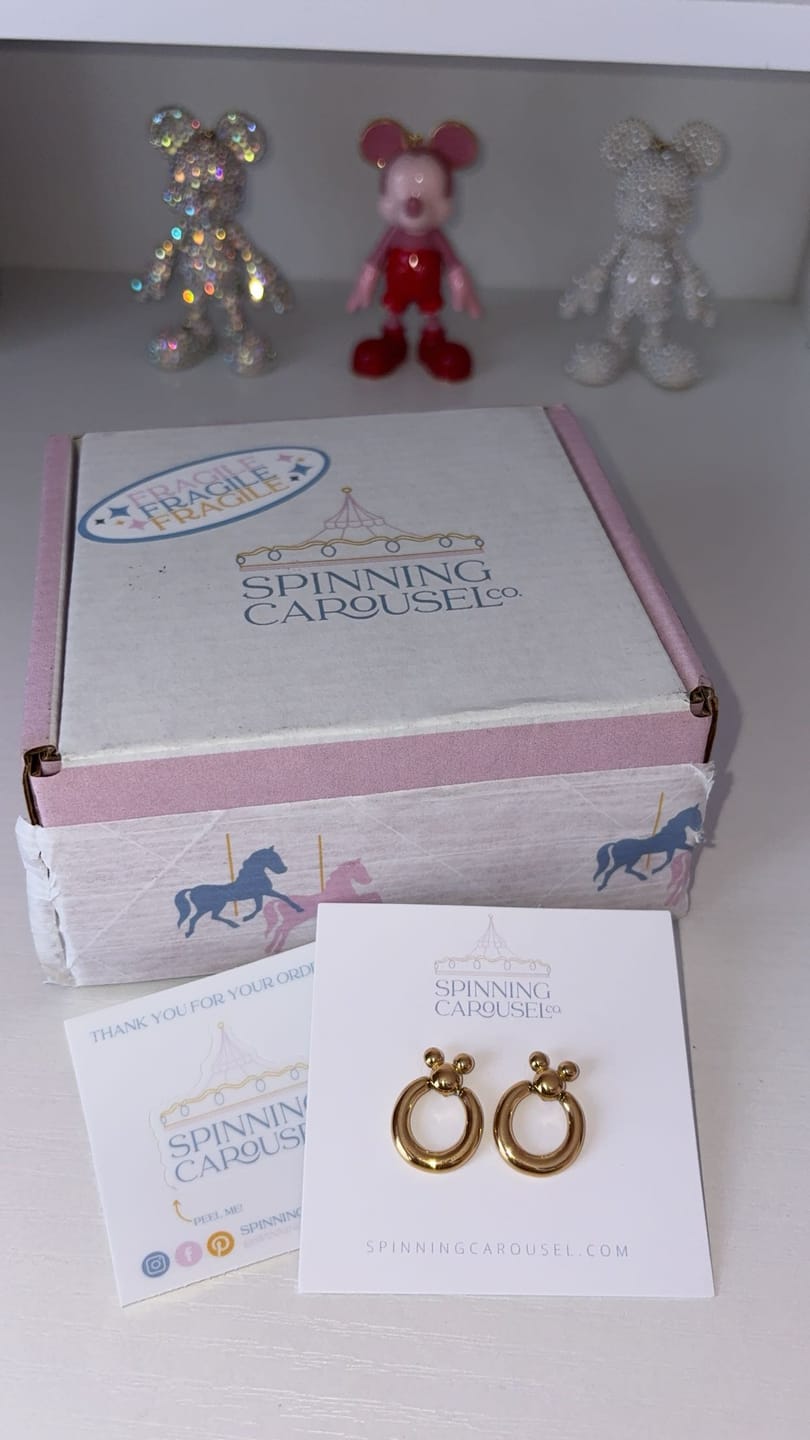 Customer photo review of Mini Leader of the Club Earrings