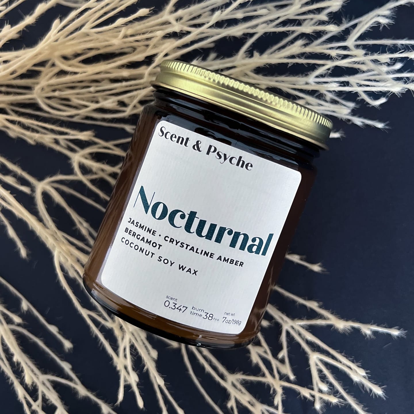 Customer photo review of Nocturnal Scented Candle  - 7oz Amber Jar