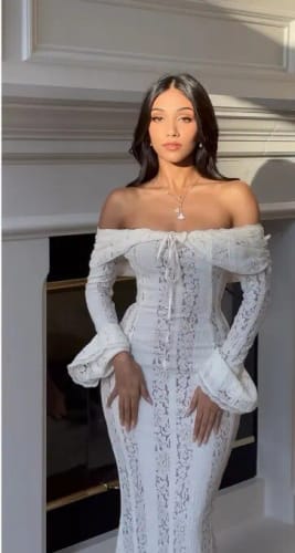 Customer photo review of Celeste Off-Shoulder Lace Dress