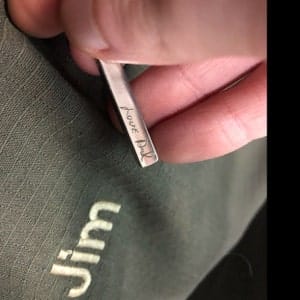Customer photo review of Custom Fingerprint or Signature 3D Bar Necklace for Men