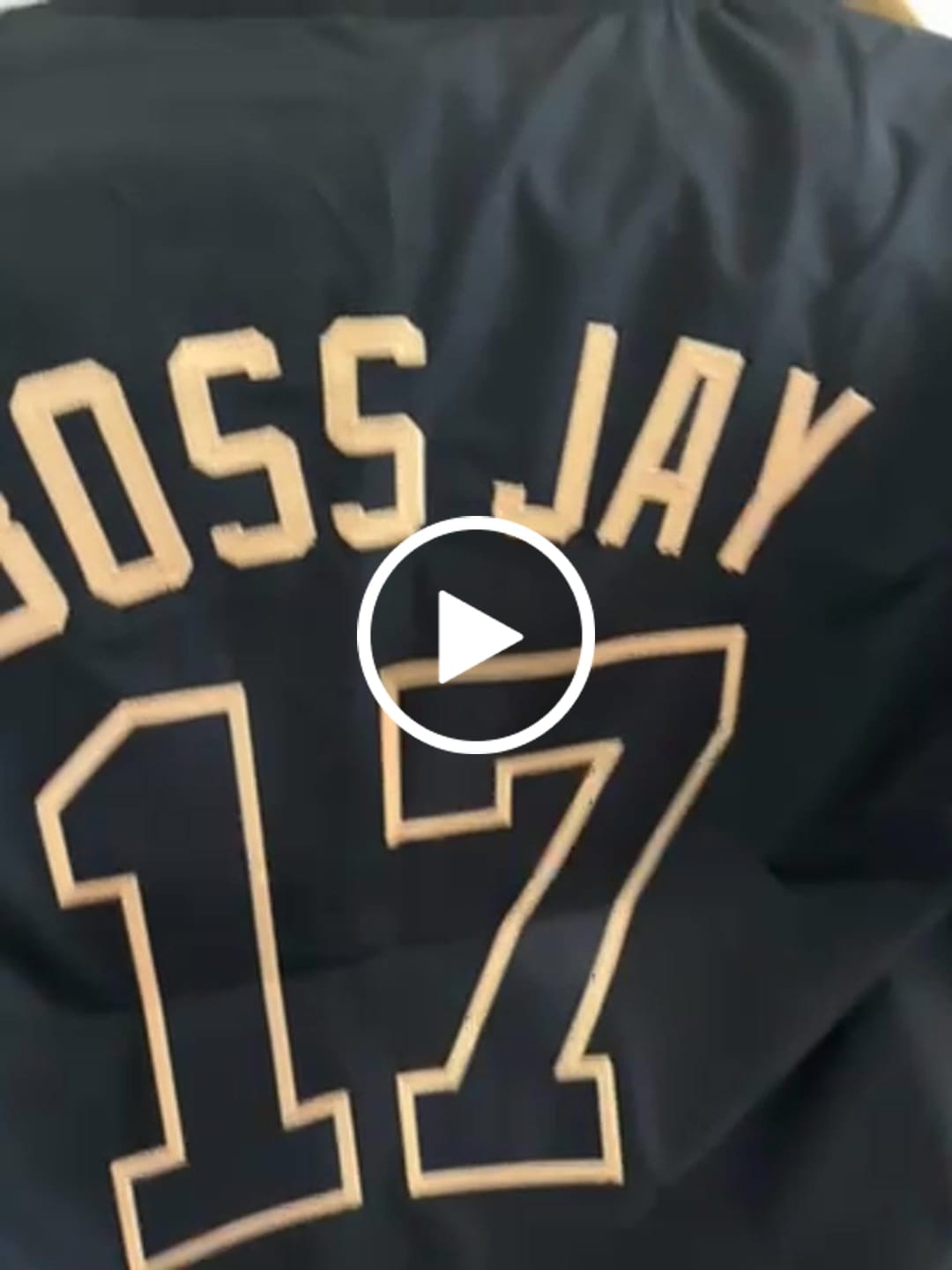 Customer video review of Custom Black Black-Old Gold Varsity Full-Zip Letterman Bomber Jacket
