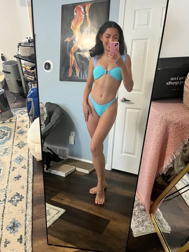 Customer photo review of JACK Peri Thong Bikini Bottom