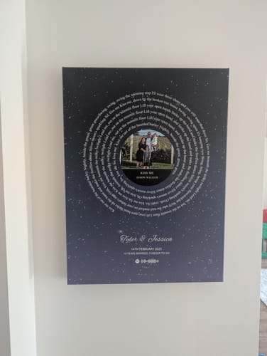 Customer photo review of Custom Music Canvas